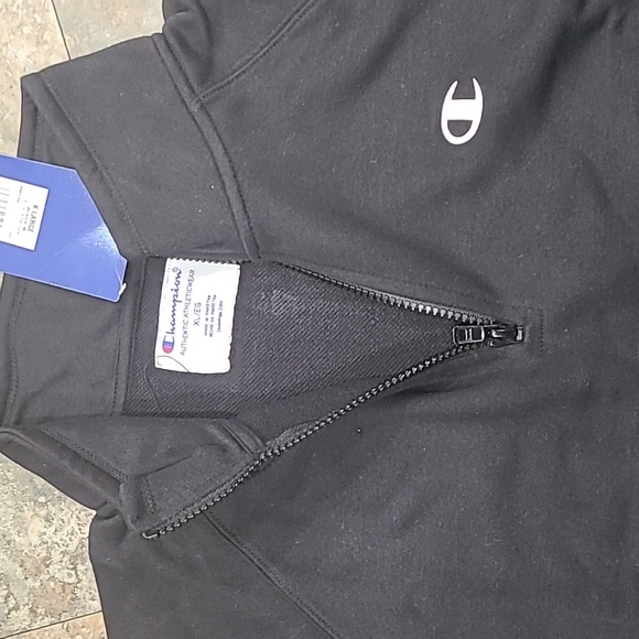 Womens Champion black quarter zip mid weight sweatshirt top NWT XL - Picture 4 of 7